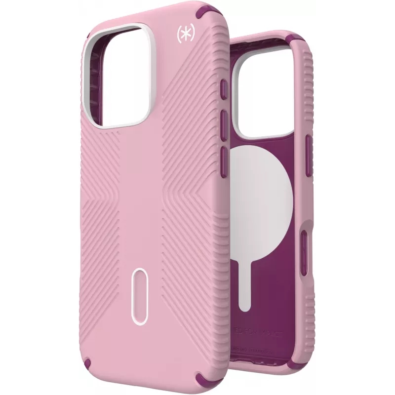 Speck Presidio2 Grip + ClickLock Apple iPhone 16 Pro Wednesday Pink – con Microban