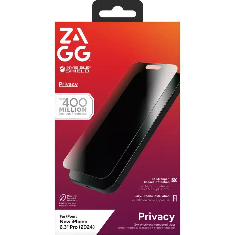 InvisibleShield Glass Elite Privacy Apple iPhone 16 Pro Pantalla