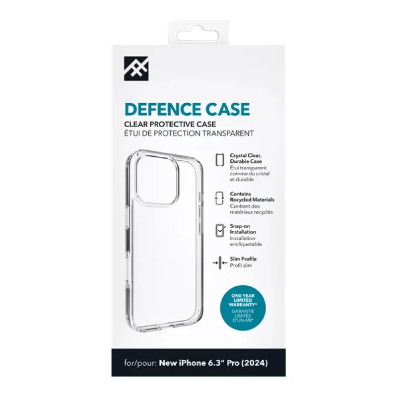 IFROGZ IF Defence Case Apple iPhone 16 Pro Clear INTL, funda, Apple, iPhone 16 Pro, 16 cm (6,3