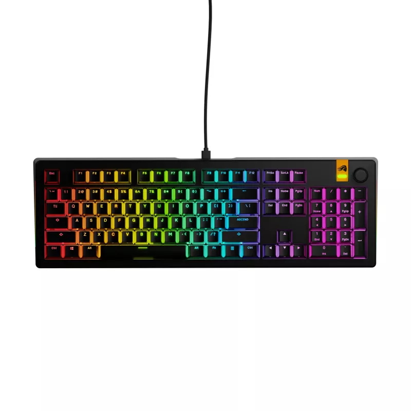 Glorious Gaming GMMK 3 HE 100% Prebuilt Wired Negro - US, Con cable, USB, Mecánico, QWERTY, RGB LED, Negro