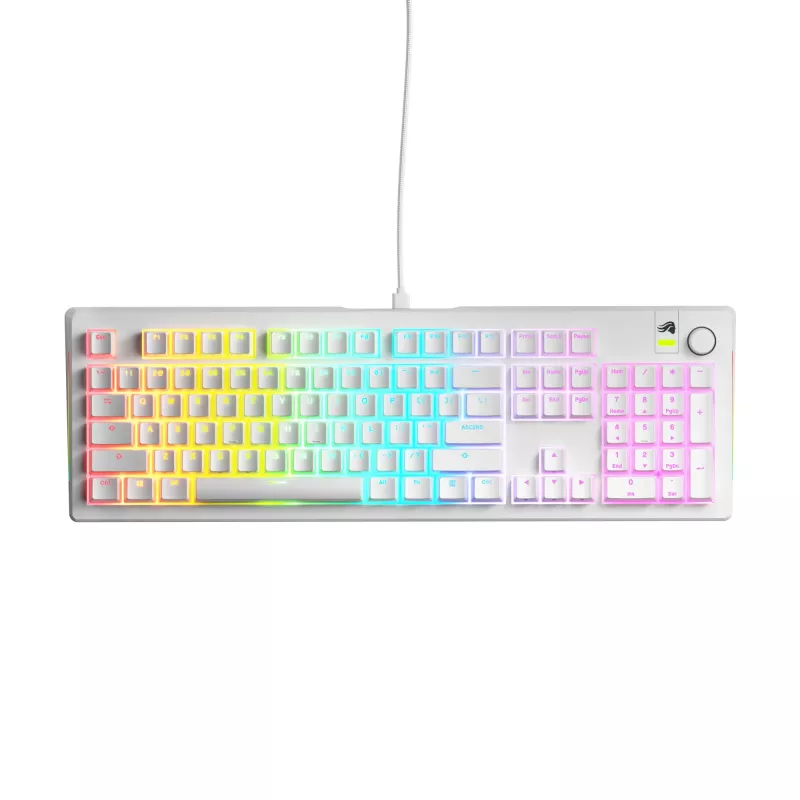 Glorious Gaming GMMK 3 100% Prebuilt Wired White - US, con cable, USB, mecánico, QWERTY, RGB LED, blanco