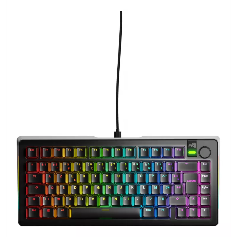 Glorious Gaming GMMK 3 PRO 75% Prebuilt Wired Negro - FR, Con cable, USB, Mecánico, AZERTY, RGB LED, Negro