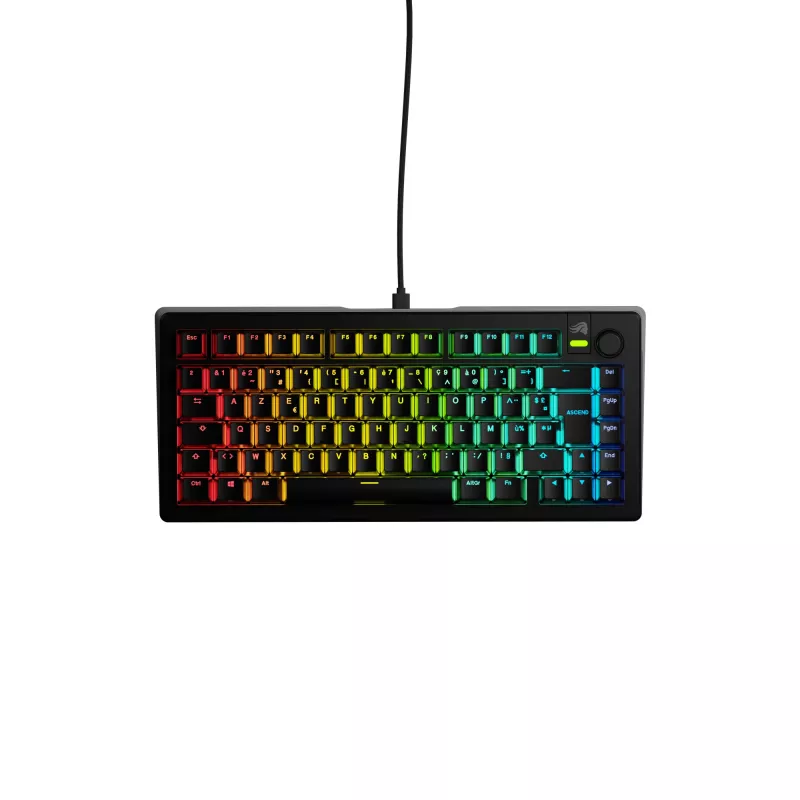 Glorious Gaming GMMK 3 75% Prebuilt Wired Negro - FR, Con cable, USB, Mecánico, AZERTY, RGB LED, Negro