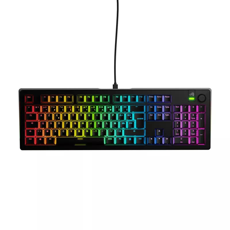 Glorious Gaming GMMK 3 100% Prebuilt Wired Negro - FR, Con cable, USB, Mecánico, AZERTY, RGB LED, Negro