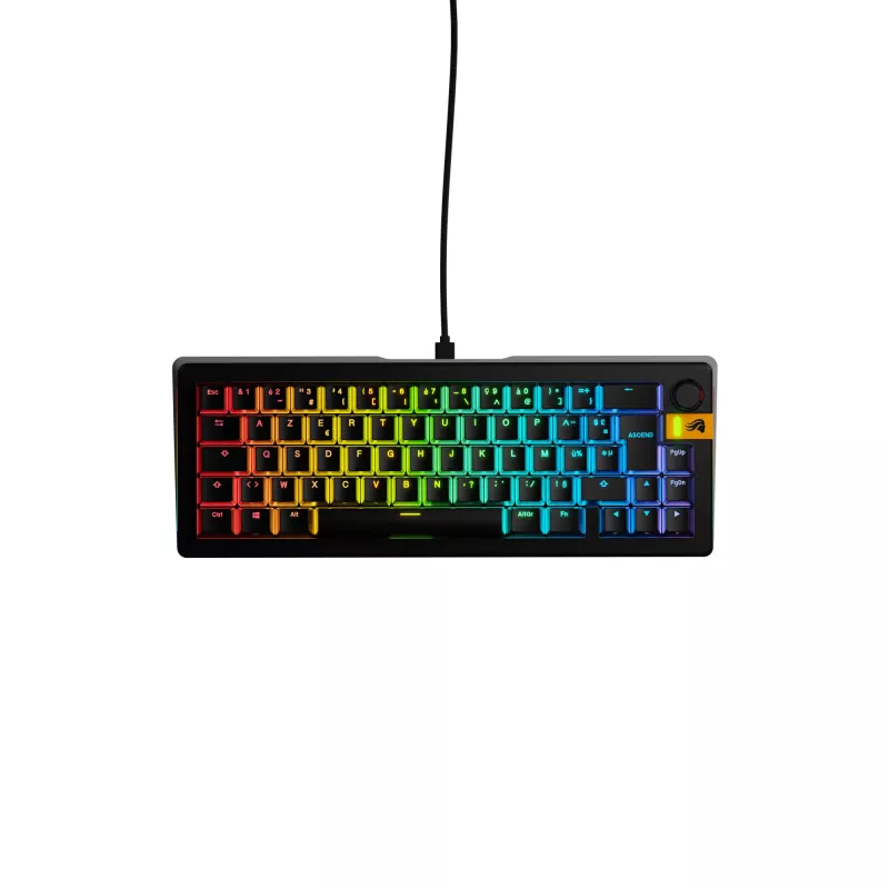 Glorious Gaming GMMK 3 HE 65% Prebuilt Wired Negro - FR, Con cable, USB, Mecánico, AZERTY, RGB LED, Negro