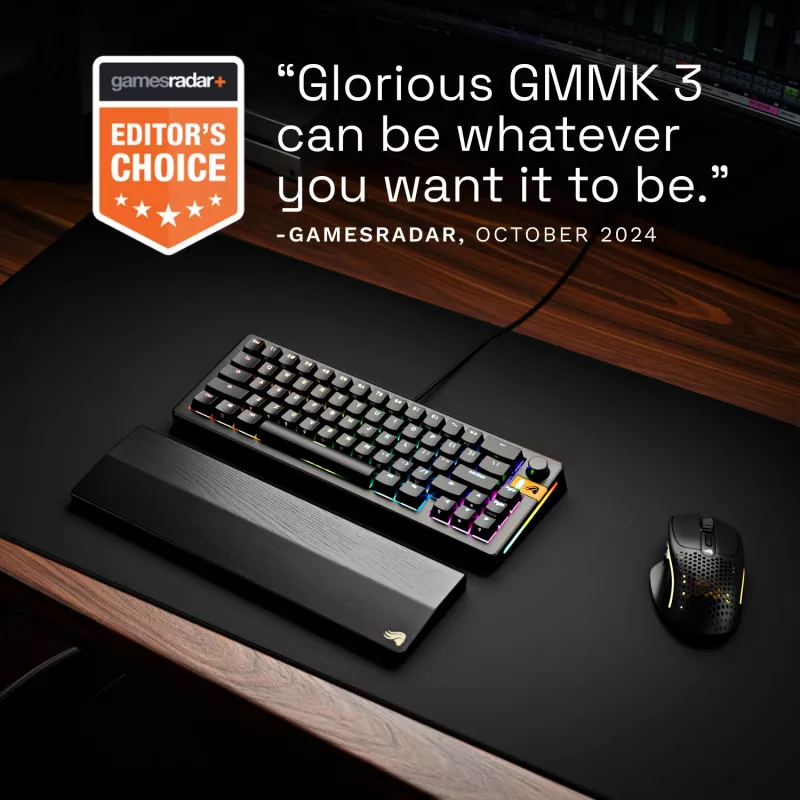 Glorious Gaming GMMK 3 HE 65% Prebuilt Wired Negro - FR, Con cable, USB, Mecánico, AZERTY, RGB LED, Negro