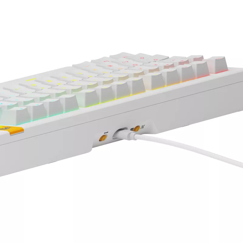 Glorious Gaming GMMK 3 HE 75% Prebuilt Wired White - FR, con cable, USB, mecánico, AZERTY, RGB LED, blanco