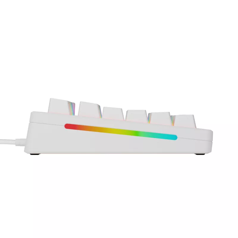 Glorious Gaming GMMK 3 HE 75% Prebuilt Wired White - FR, con cable, USB, mecánico, AZERTY, RGB LED, blanco