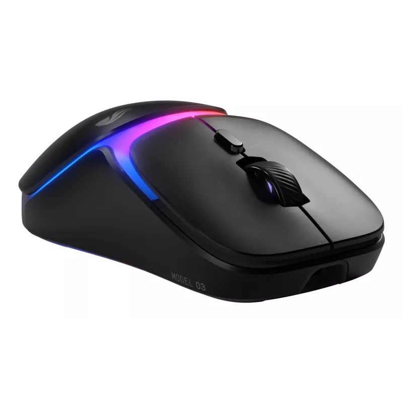 Glorious Gaming Model O3 Wireless ratón gaming – sistema InfinitePlay de baterías intercambiables, sondeo 8k, interruptores ópticos con 130 millones de clics, ultraligero de 66 g, sensor óptico 30K-DPI, RGB – negro