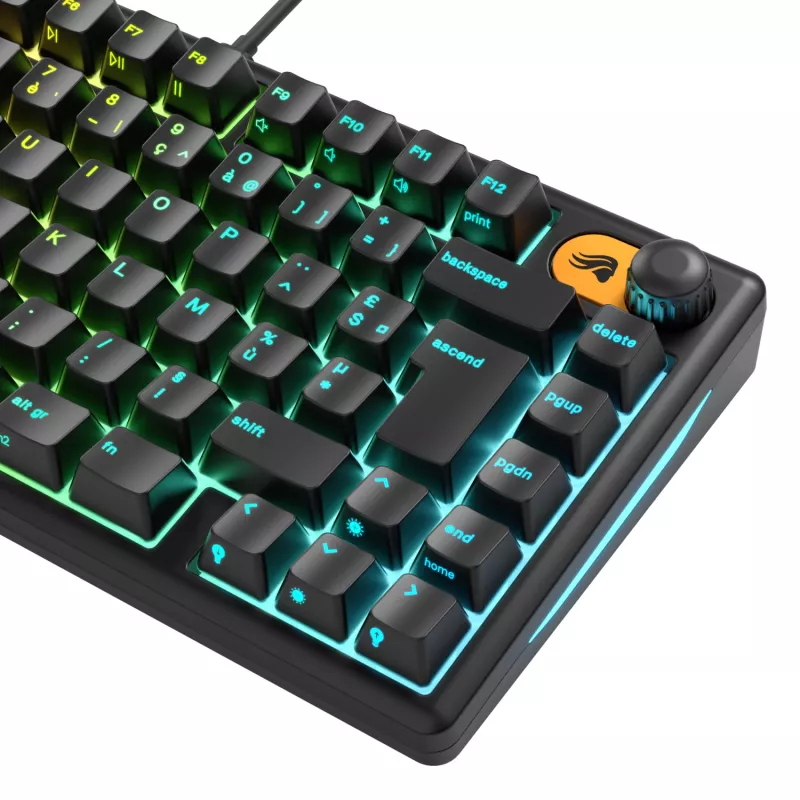 Glorious Gaming GMBK 75% Teclado USB AZERTY Francés Negro