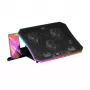 Mars Gaming MNBC6, base refrigeradora + soporte XL 19'' ARGB, 3 ventiladores, soporte móvil