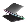 Mars Gaming MNBC6, base refrigeradora + soporte XL 19'' ARGB, 3 ventiladores, soporte móvil