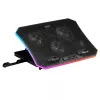 Mars Gaming MNBC6, base refrigeradora + soporte XL 19'' ARGB, 3 ventiladores, soporte móvil