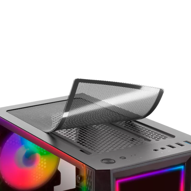 Mars Gaming MC-ART negro caja PC gaming ATX cristal templado doblemente pintado ARGB 12 modos ventilador 12cm