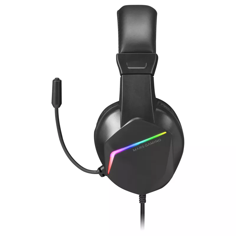 Mars Gaming MH122 negro, auricular gaming over ear FRGB con micrófono, sonido HiFi, cancelación de ruido, ultraligero, PS4 PS5 Xbox Switch Tablet Windows Mac