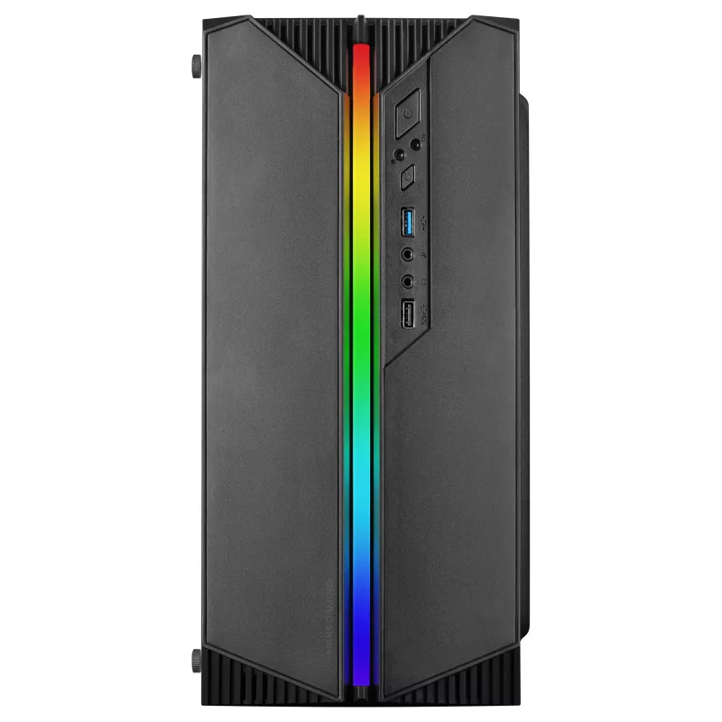 Mars Gaming MC-S1 negro caja PC gaming micro-ATX compacta iluminación ARGB 12 modos ventilador FRGB ventana lateral completa