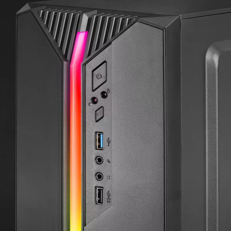 Mars Gaming MC-S1 negro caja PC gaming micro-ATX compacta iluminación ARGB 12 modos ventilador FRGB ventana lateral completa
