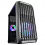 Mars Gaming MC-S2 Carcasa de PC gaming micro-ATX compacta negra con 2 ventiladores FRGB arcoíris, rejilla frontal y ventana lateral continua