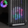 Mars Gaming MC-S2 Carcasa de PC gaming micro-ATX compacta negra con 2 ventiladores FRGB arcoíris, rejilla frontal y ventana lateral continua