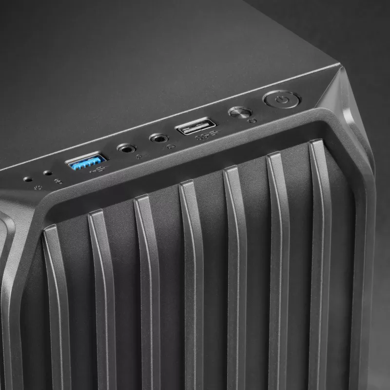 Mars Gaming MC-S2 Carcasa de PC gaming micro-ATX compacta negra con 2 ventiladores FRGB arcoíris, rejilla frontal y ventana lateral continua
