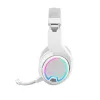 Mars Gaming MHW-100 Blanco Auriculares inalámbricos ARGB Flow con micrófono ENC desmontable, ultraligeros, cancelación activa ENC + pasiva de ruido, compatibilidad universal