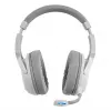 Mars Gaming MHW-100 Blanco Auriculares inalámbricos ARGB Flow con micrófono ENC desmontable, ultraligeros, cancelación activa ENC + pasiva de ruido, compatibilidad universal