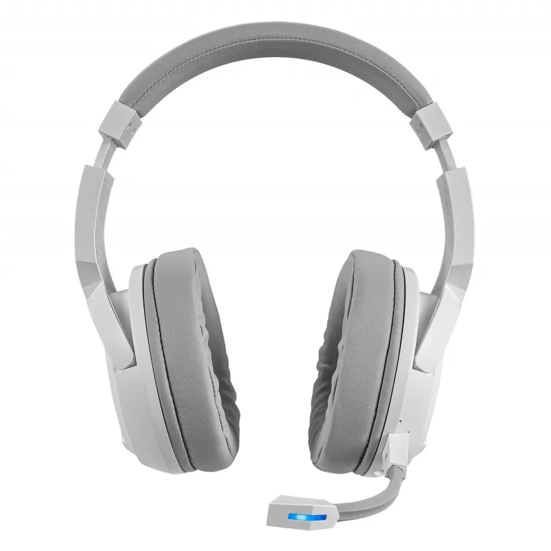 Mars Gaming MHW-100 Blanco Auriculares inalámbricos ARGB Flow con micrófono ENC desmontable, ultraligeros, cancelación activa ENC + pasiva de ruido, compatibilidad universal