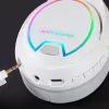 Mars Gaming MHW-100 Blanco Auriculares inalámbricos ARGB Flow con micrófono ENC desmontable, ultraligeros, cancelación activa ENC + pasiva de ruido, compatibilidad universal