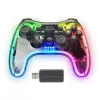 Mars Gaming MGP-24 Mando inalámbrico 2.4GPRO Neon RGB, doble vibración háptica, joysticks analógicos, control para PC PS3 PS4 XBOX360 Raspberry Pi Mac Android