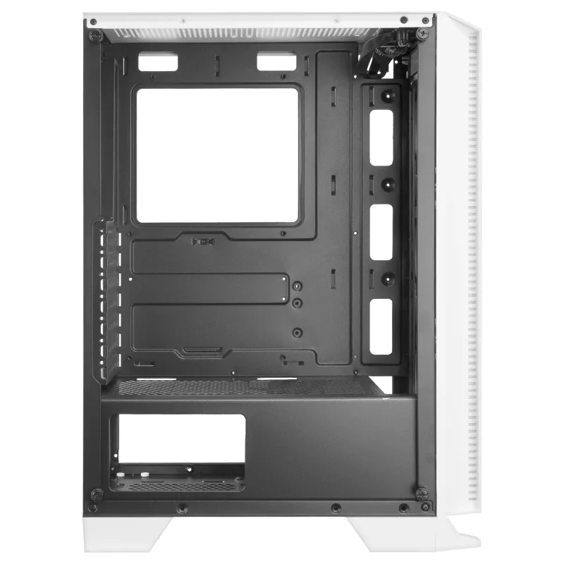 Mars Gaming MC-C Blanco Carcasa de PC ATX con panel frontal de malla metálica, ventana de cristal templado, 3 ventiladores FRGB frontales de 120 mm