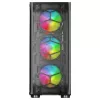 Mars Gaming MC-KX Negro Torre gaming E-ATX Premium con sistema FREEZER CPU, 5 ventiladores ARGB ultrasilenciosos, controlador ARGB y controlador RF, frontal de malla