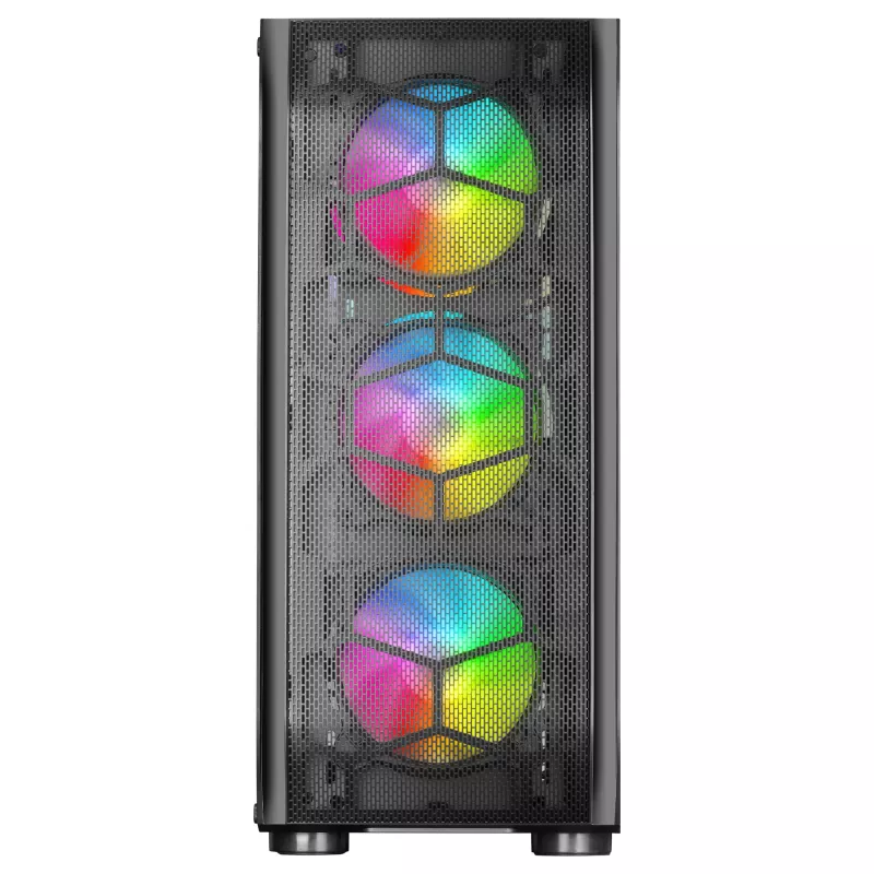 Mars Gaming MC-KX Negro Torre gaming E-ATX Premium con sistema FREEZER CPU, 5 ventiladores ARGB ultrasilenciosos, controlador ARGB y controlador RF, frontal de malla