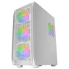 Mars Gaming MC-KX White Torre gaming E-ATX Premium con sistema FREEZER CPU, 5 ventiladores ARGB ultrasilenciosos, controlador ARGB y controlador RF, frontal de malla