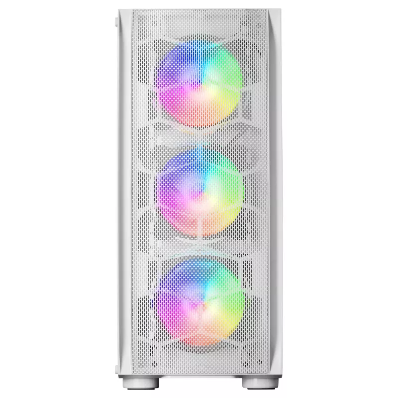 Mars Gaming MC-KX White Torre gaming E-ATX Premium con sistema FREEZER CPU, 5 ventiladores ARGB ultrasilenciosos, controlador ARGB y controlador RF, frontal de malla
