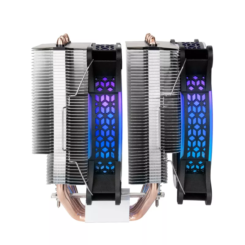 Mars Gaming MCPU-XT Negro disipador de CPU refrigeración Dual Tower 6 heatpipes HCT TDP 300W 2 ventiladores ARGB PWM de 12cm