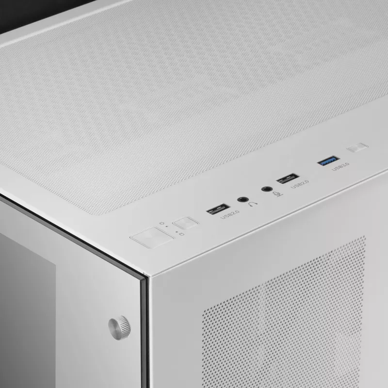 Mars Gaming MCV3 White Torre gaming E-ATX Custom XXL con ventana de cristal templado frontal y lateral, estructura modular de doble cámara