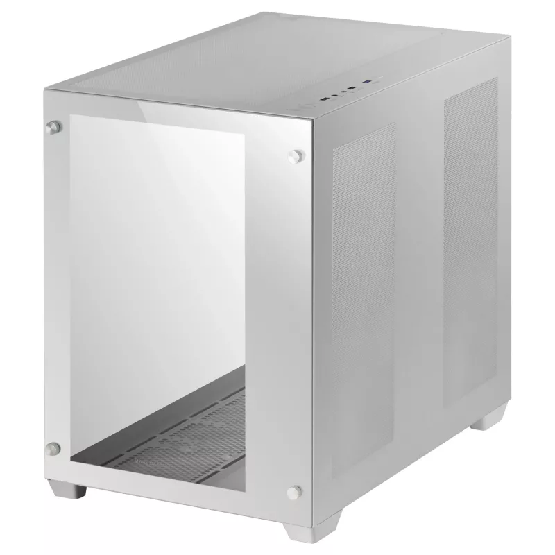 Mars Gaming MCV3 White Torre gaming E-ATX Custom XXL con ventana de cristal templado frontal y lateral, estructura modular de doble cámara