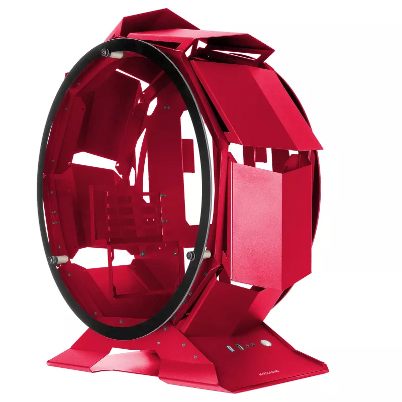 Mars Gaming MCORB Rojo Carcasa de PC gaming micro-ATX XL con diseño redondo personalizado y doble cristal templado