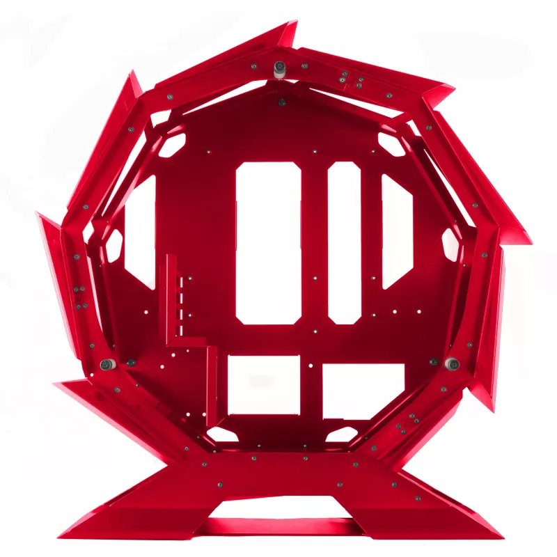 Mars Gaming MCORB Rojo Carcasa de PC gaming micro-ATX XL con diseño redondo personalizado y doble cristal templado