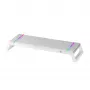 Mars Gaming MGS-ONE White Soporte para monitor Chroma RGB con tamaño ajustable, soporte para smartphone y tablet, USB 2.0 frontal