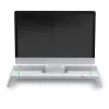 Mars Gaming MGS-ONE White Soporte para monitor Chroma RGB con tamaño ajustable, soporte para smartphone y tablet, USB 2.0 frontal