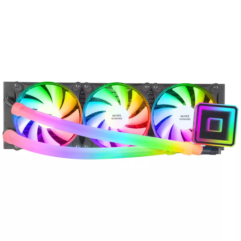 Mars Gaming ML-ULTRA360 Negro refrigeración líquida de CPU TDP 650W Infinity Mirror 3 ventiladores FDB ARGB silenciosos tubos ARGB multisocket universal