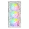 Mars Gaming MC-F White, semitorre gaming ATX, ventana de cristal templado, frontal de malla metálica, 4 ventiladores ARGB de 120 mm