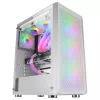 Mars Gaming MC-F White, semitorre gaming ATX, ventana de cristal templado, frontal de malla metálica, 4 ventiladores ARGB de 120 mm