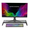 Mars Gaming MGS-ONE Negro Soporte para monitor Chroma RGB con tamaño ajustable, soporte para smartphone y tablet, USB 2.0 frontal