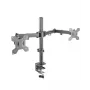 Mars Gaming MARM2 Soporte doble para monitor con pinza, capacidad 8 kg, 33 a 68,6 cm (13 a 27