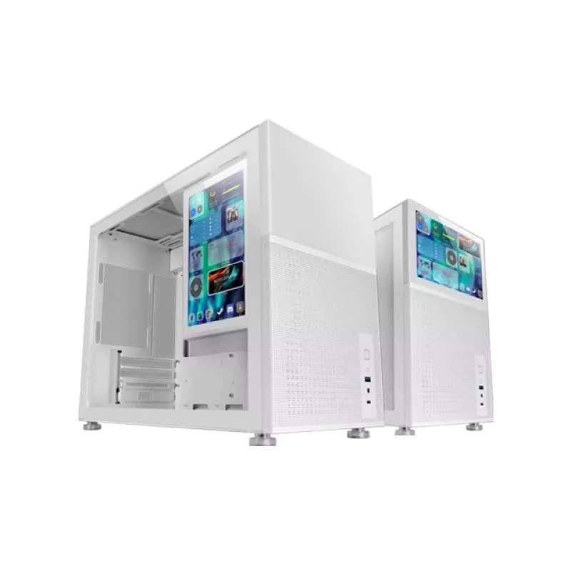 Mars Gaming MC-LCD Mini torre negra, blanca