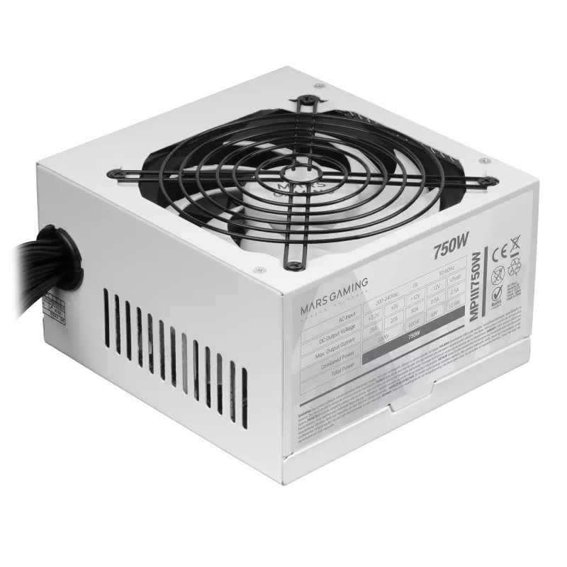 Mars Gaming MPIII750W Fuente de alimentación 750 W 20+4 pines ATX ATX blanca
