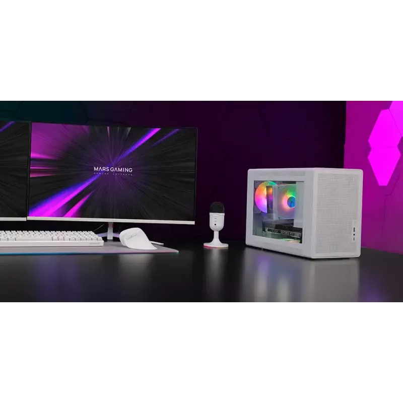 Caja de ordenador Mars Gaming MCXPSW mATX blanca
