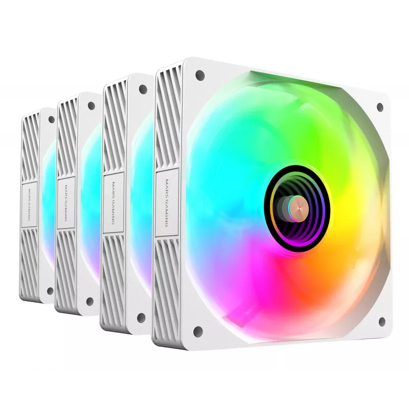 Mars Gaming MFSI4KITW Sistema de refrigeración para ordenador ventilador para caja de ordenador 12 cm blanco